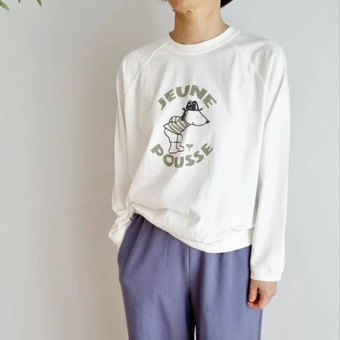 DalDal-19-【O607】拉克蘭袖狗狗大學T-灰藍、象牙白、黑灰-$1380-F-01