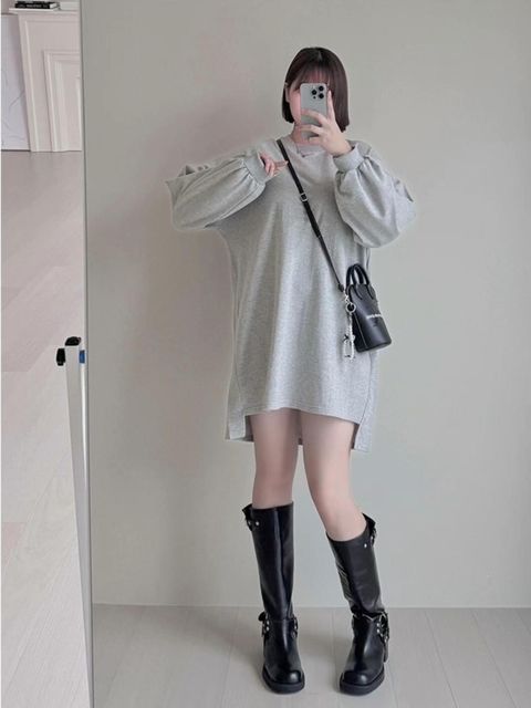 92_1103_5W267_47_澎澎袖長版素衫_粉色淺杏灰色黑色_F_$1080  (1)