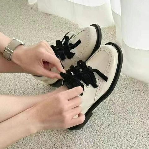 LANBEI-S408-33-學院風牛津鞋-底厚約2.5cm-黑色. 奶油色-230-250-定價$2480, 特價$1690-01