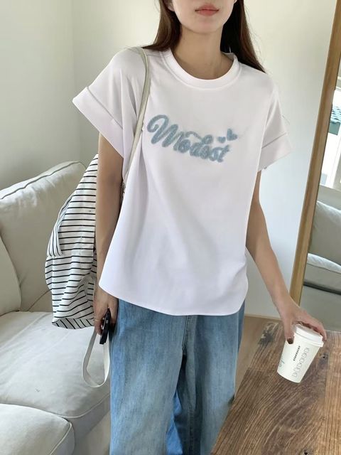 92_0216_6X171_23_褶袖毛圈字母太空棉素衫_象牙白粉色天藍黑色_F_$580  (1)