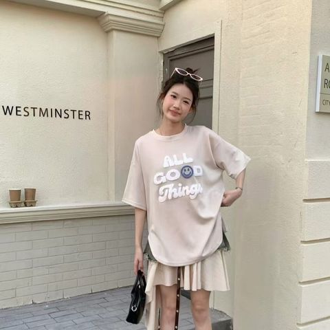 92-6X188-20220054-QQ絨字母笑臉T-太空棉-象牙白. 奶杏色. 粉色. 紫色-F-01