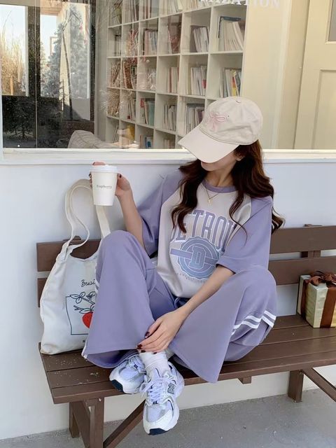 92_0224_6X224_33_拉克蘭袖配色休閒套裝_紫色咖啡綠色黑色_F_$780  (1)