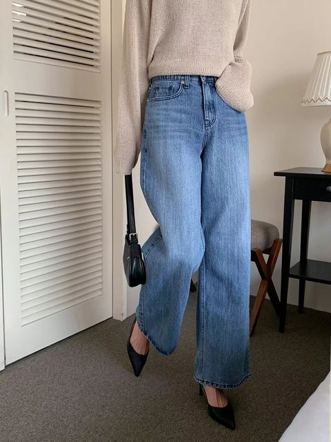 STEP-23-貓抓刷色後車線直筒褲-中藍-棉100%-S. M. L. XL-$1680-01