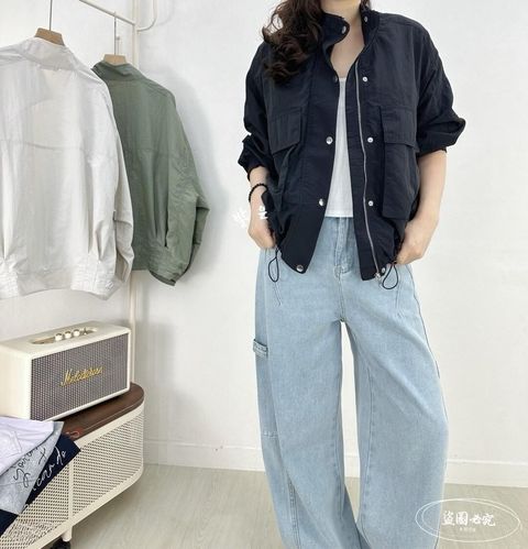 11_0307_25089_40_大口袋立領薄外套_黑色綠色杏色_F_$980  (1)