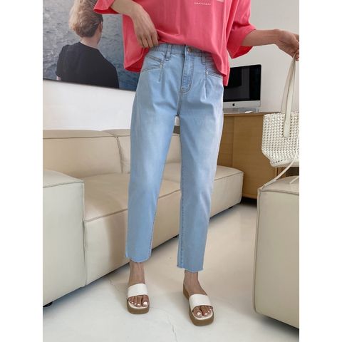 7Star-1373-22-斜口袋不收邊小男友褲-淺藍-棉95%. 彈性纖維5%-S. M. L. XL. XXL-$1680-01