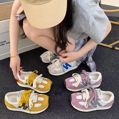 Honey 讚_0522_828_48_配色雙繫帶網布休閒鞋_藍色黃色紫色_225-25_3cm_$890  (1)