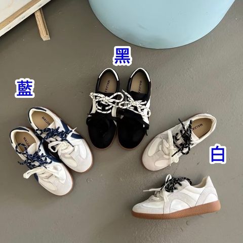 92-7X004-20750174-真皮雙綁帶休閒鞋-黑色. 深藍. 象牙白-35-39-特價$1190-01