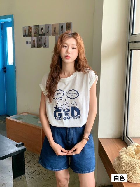 92-6X1072-20160044-史小比涼爽棉T-深灰. 奶灰. 淺杏. 白色. 咖色-F-01