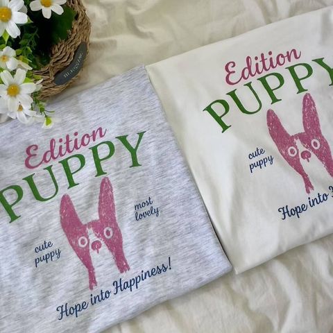 Zion-12-【J211】Puppy狗狗T-白色.白花灰-F-$880-01