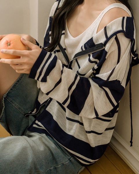 23-JUL05.12150-20480114-輕薄條紋連帽針織線衫外套-灰色. 淺藍. 深藍-F-01