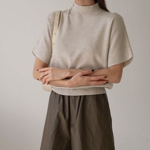 23-SEP05.12396-20440094-半高領連袖針織衫-象牙白. 杏色. 咖色. 灰色-F-01
