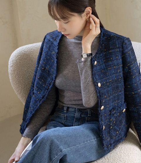 23-SEP05.12456-28950182-小香風金蔥毛呢外套-藍色. 咖色-F-01