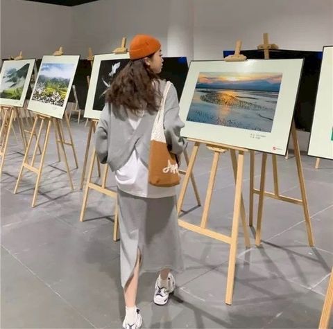 92-6Y124-20350084-拼接感X美背造型大學T配直裙休閒套裝-黑色. 灰色-配薄料毛巾布-F-01