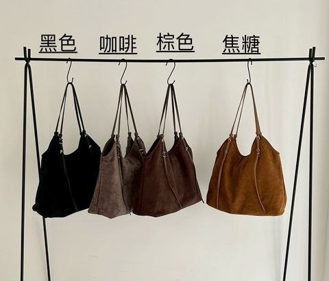 佑昇_0929_3987-38088_氣質絨面肩背包_黑色咖啡棕色焦糖色_下長39x高30x寬13cm_$690  (1)