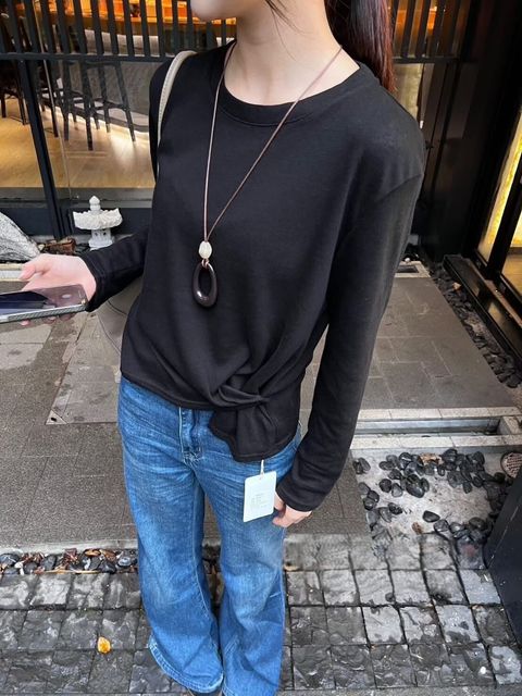 92_1003_6Y175_21_側衩竹節棉素T_象牙白黑色淺灰藍色深灰_F_$480  (1)