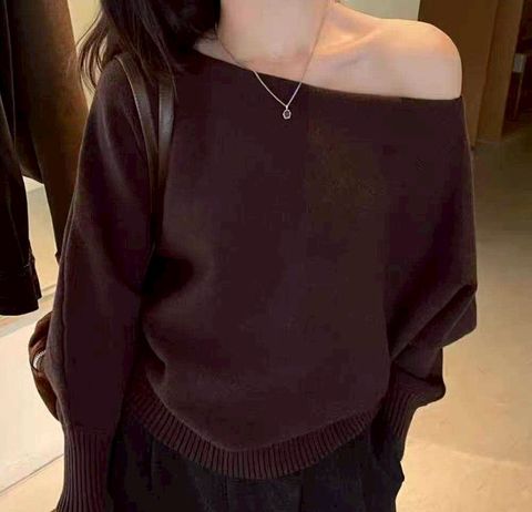 Circle-8825-20240054-大寬領針織衫-淺杏. 灰色. 咖色. 黑色-F-01