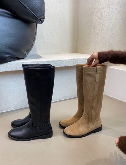 Honey bun_2900-6_78_復古純色西部長靴_黑色卡其_225-25_2cm_$1290 (2)