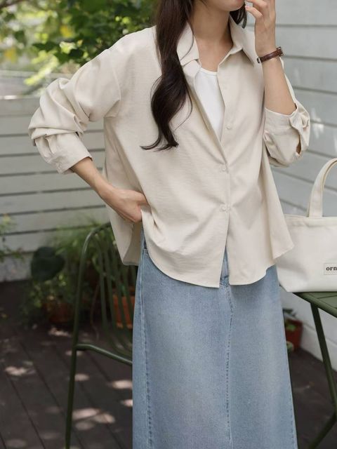 by.mu_1016_19-14_氣質後衩混紡襯衫_米杏黑色_F_$980  (1)