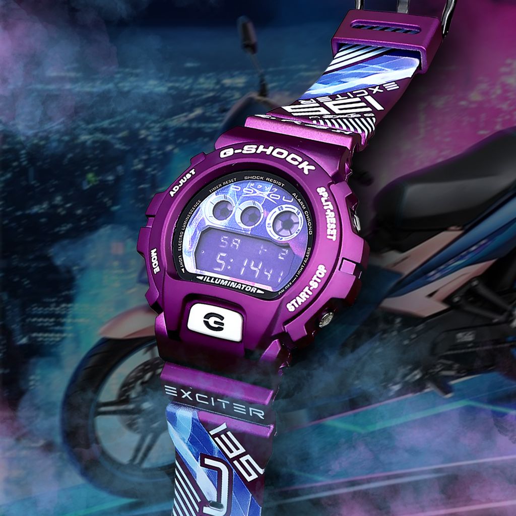 G Shock DW 6900 Y15ZR Doxou Exciter Purple Satin Custom Design Digital Resin Watch Custom Gorillas