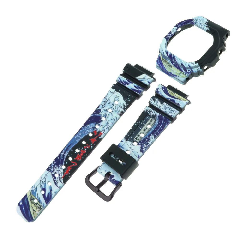 BIGBANGセット Wave of Kanagawa DW-5600 Band & Bezel Set – Custom Gorillas