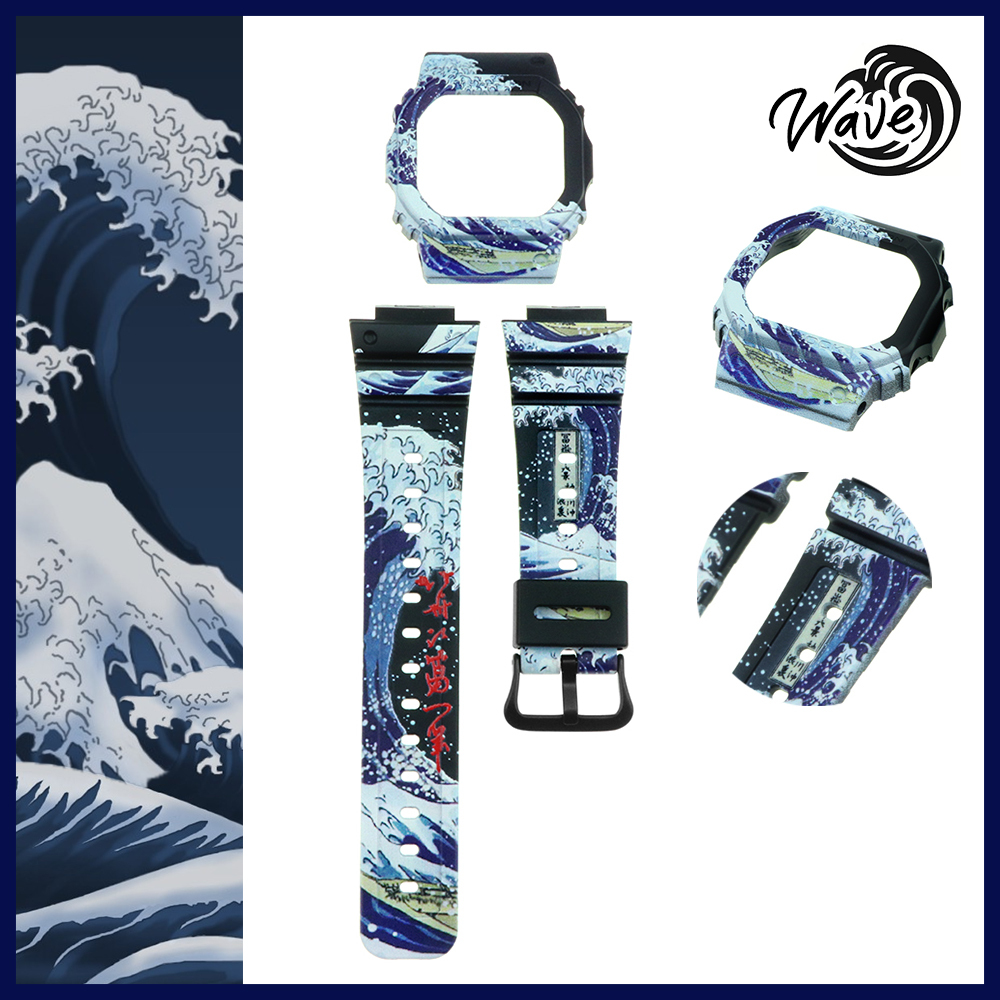 Wave of Kanagawa DW-5600 Band & Bezel Set – Custom Gorillas Wave of Kanagawa DW-5600 Band & Bezel Set – Custom Gorillas