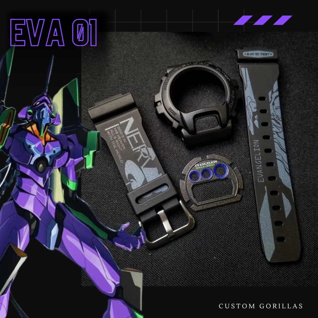 Evangelion EVA Nerv DW-6900 G-Shock Band & Bezel – Custom Gorillas