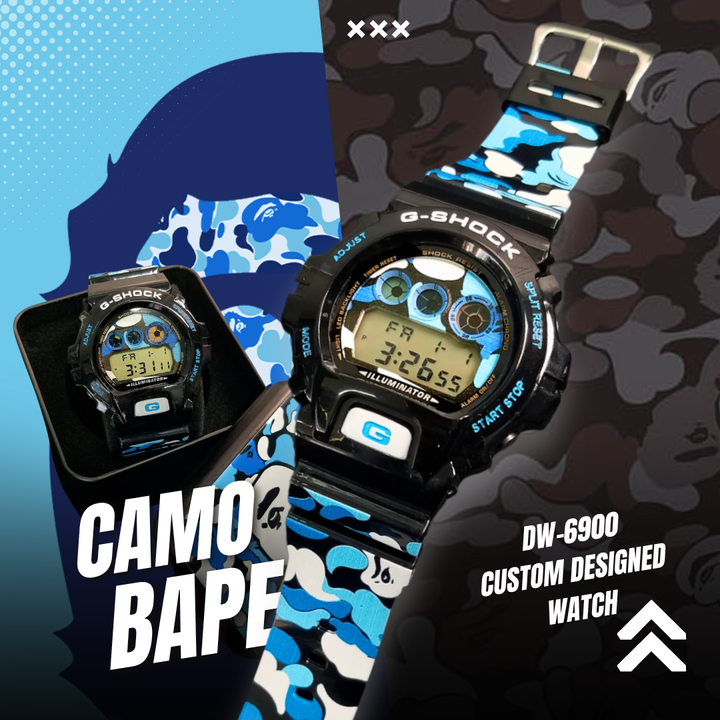 Blue Camo Bape DW-6900 Watch (1)