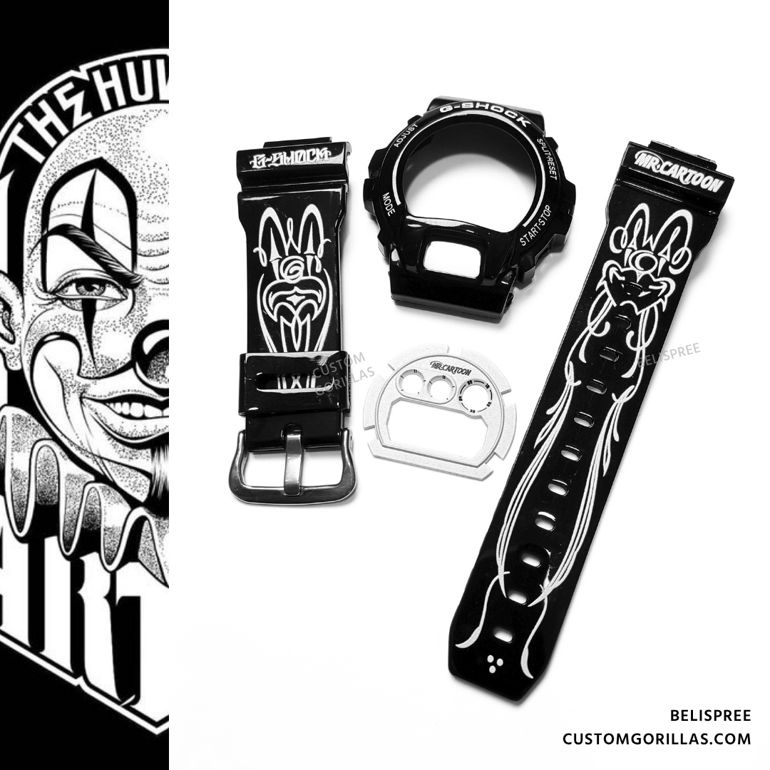 G-SHOCK/コラボ/ミスターカートゥーン/限定/DW-6900/箱付/三つ目 Mr Cartoon Black Ver DW-6900 G-Shock Band & Bezel – Custom Gorillas
