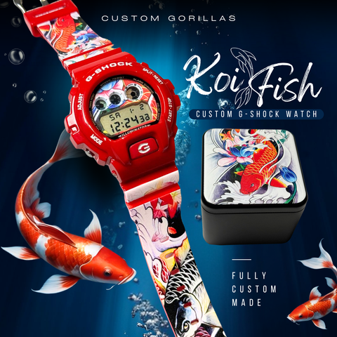 Red Koi Fish DW-6900 Watch + Box (1)
