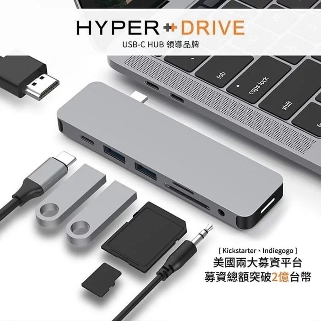 HyperDrive】7-in-1 USB-C (TYPE-C) Hub MACBOOK / IPAD PRO 轉接擴充器– 艾司豆select