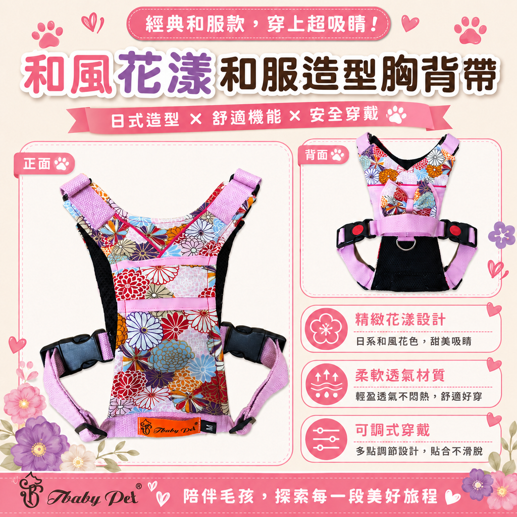 10_粉櫻花漾和服造型胸背帶