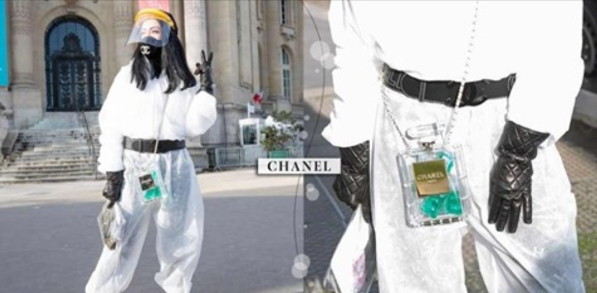 CHANEL手袋用來裝乾洗手？時裝周的「全副武裝超狂防疫穿搭」一次看，連防護衣都能這麼時髦！