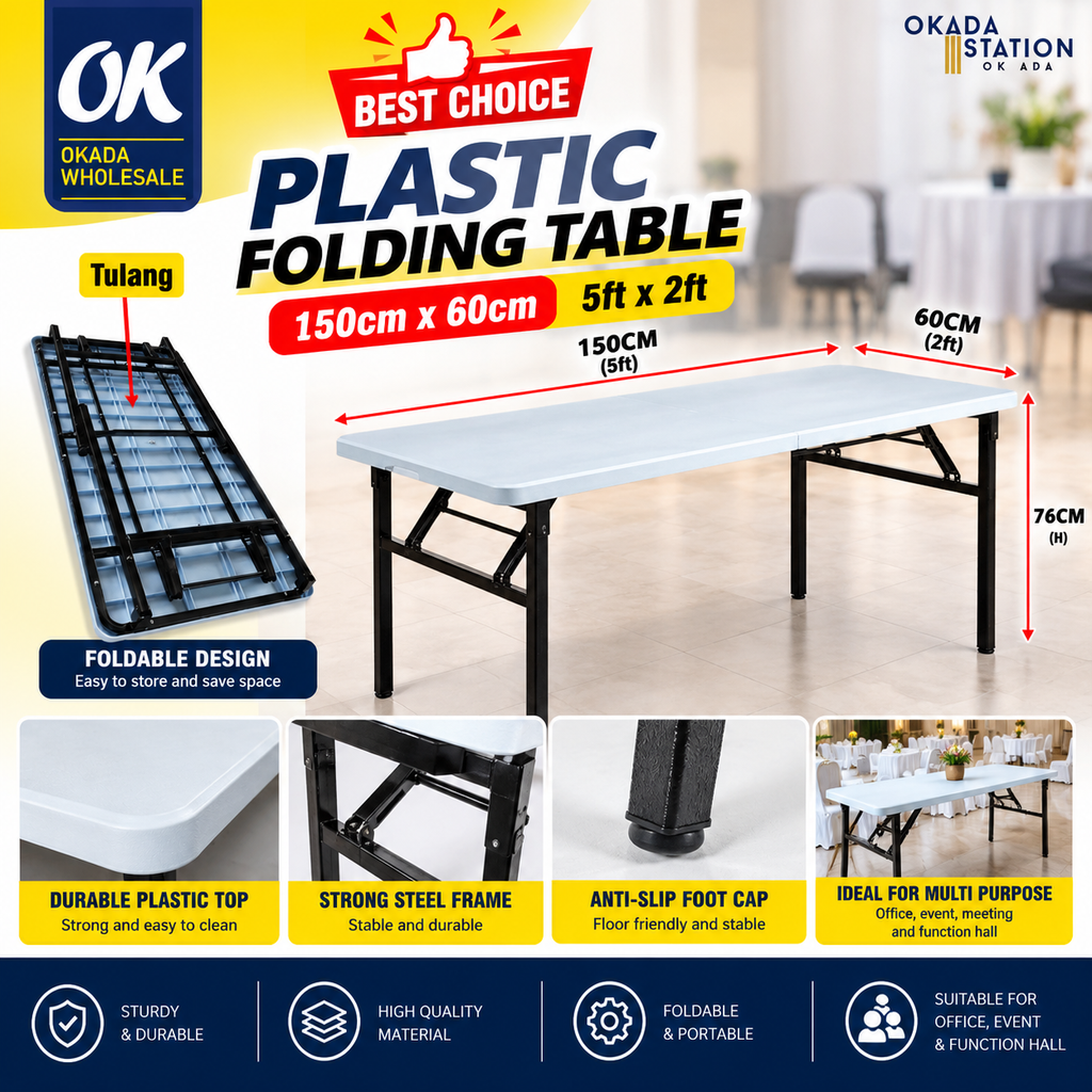 Foldable Plastic Table Advertisement