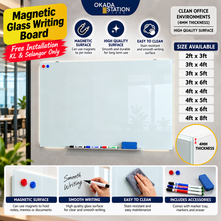Magnetic Glass Writing Board Advertisement
