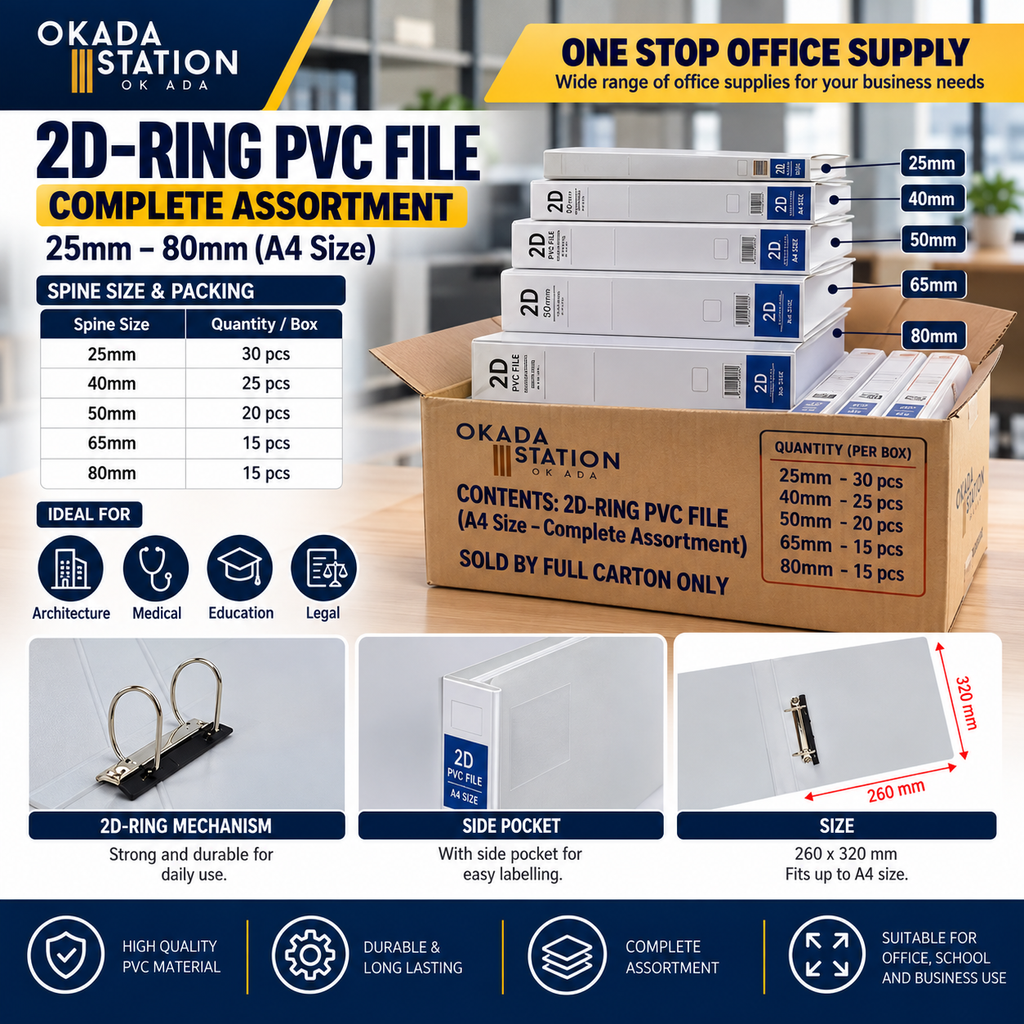 OKADA Station 2D-Ring PVC File Assortment