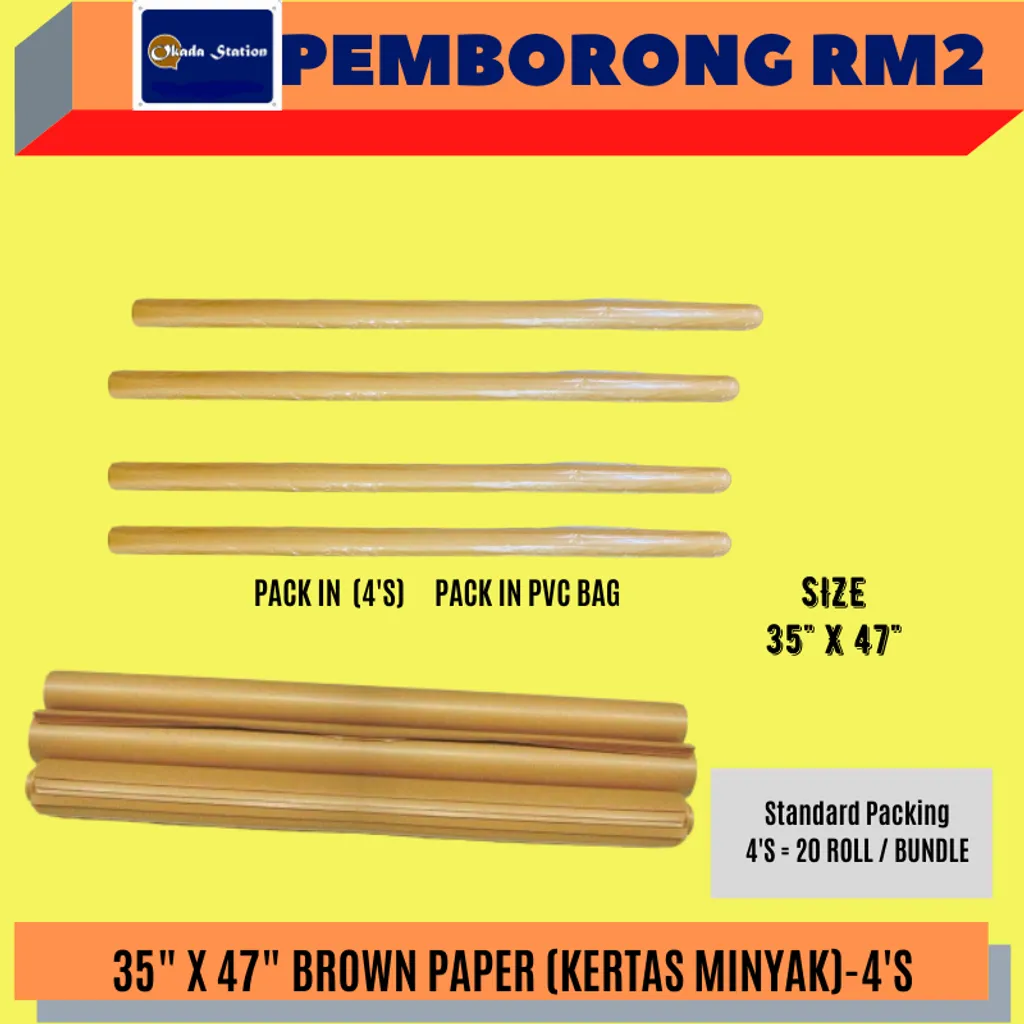 Rm2 Kertas Minyak Brown Paper 3 S Brown Paper 3 In 1 Kraft Paper Yin Era Enterprise Sdn Bhd