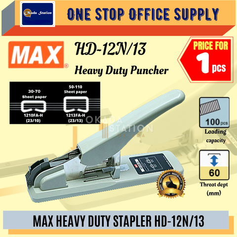 Max HD-12N/24 Heavy Duty Stapler (50-240 Sheets Capacity)