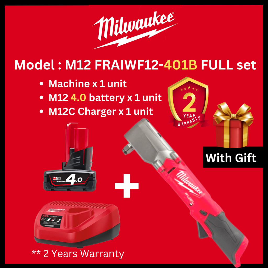Milwaukee M12 1/2” Right Angle Impact Wrench SET / M12 FRAIWF / Cordless  FASTENING / Impact Electrical Wrench – OKADA STATION OFFICE SUPPLY