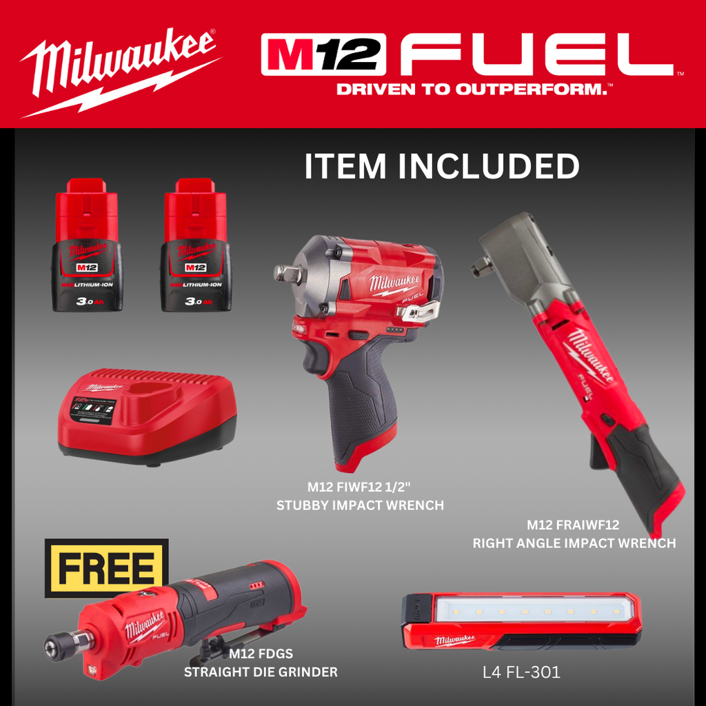 Milwaukee grinder and discount impact wrench kit