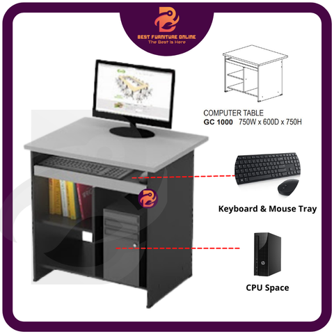 GC 1000 Computer Table 750W Meja Komputer Office Table