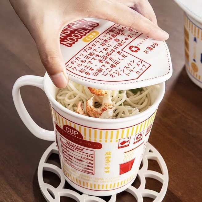 Instant Noodle Ceramic Bowl and Cup Getaholic Getaway Shopaholic