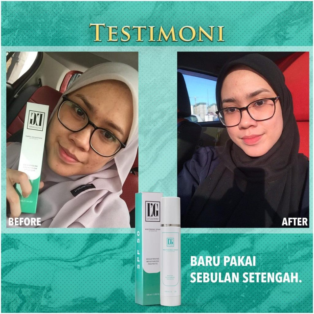 Testimoni leglowry whitening spray putihkan kulit
