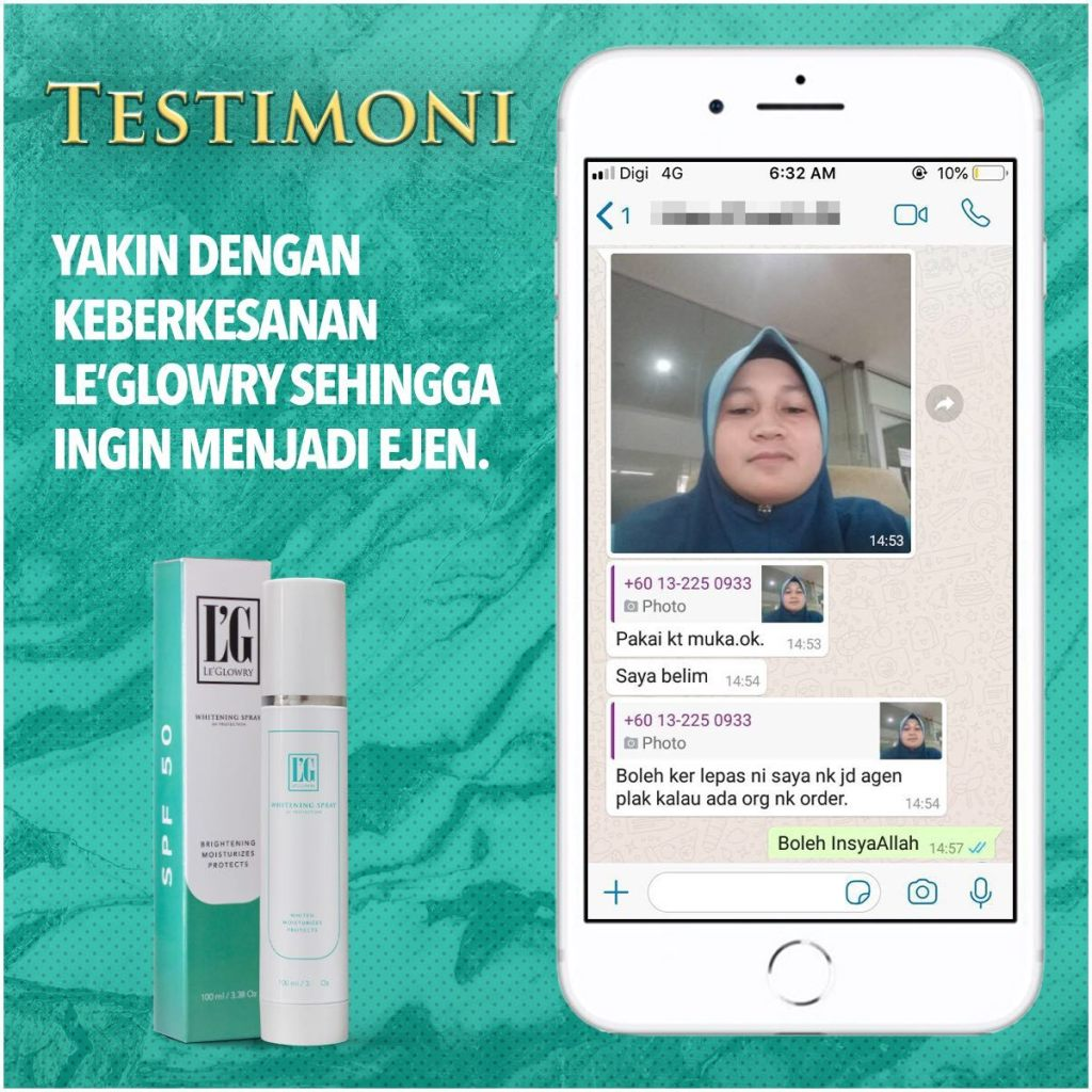 Testimoni leglowry whitening spray putihkan kulit