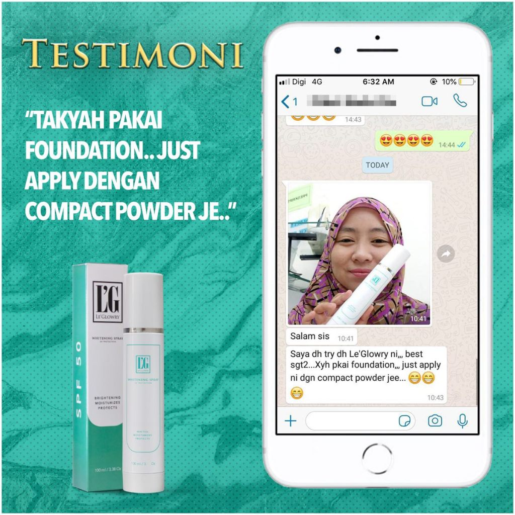 Testimoni leglowry whitening spray putihkan kulit