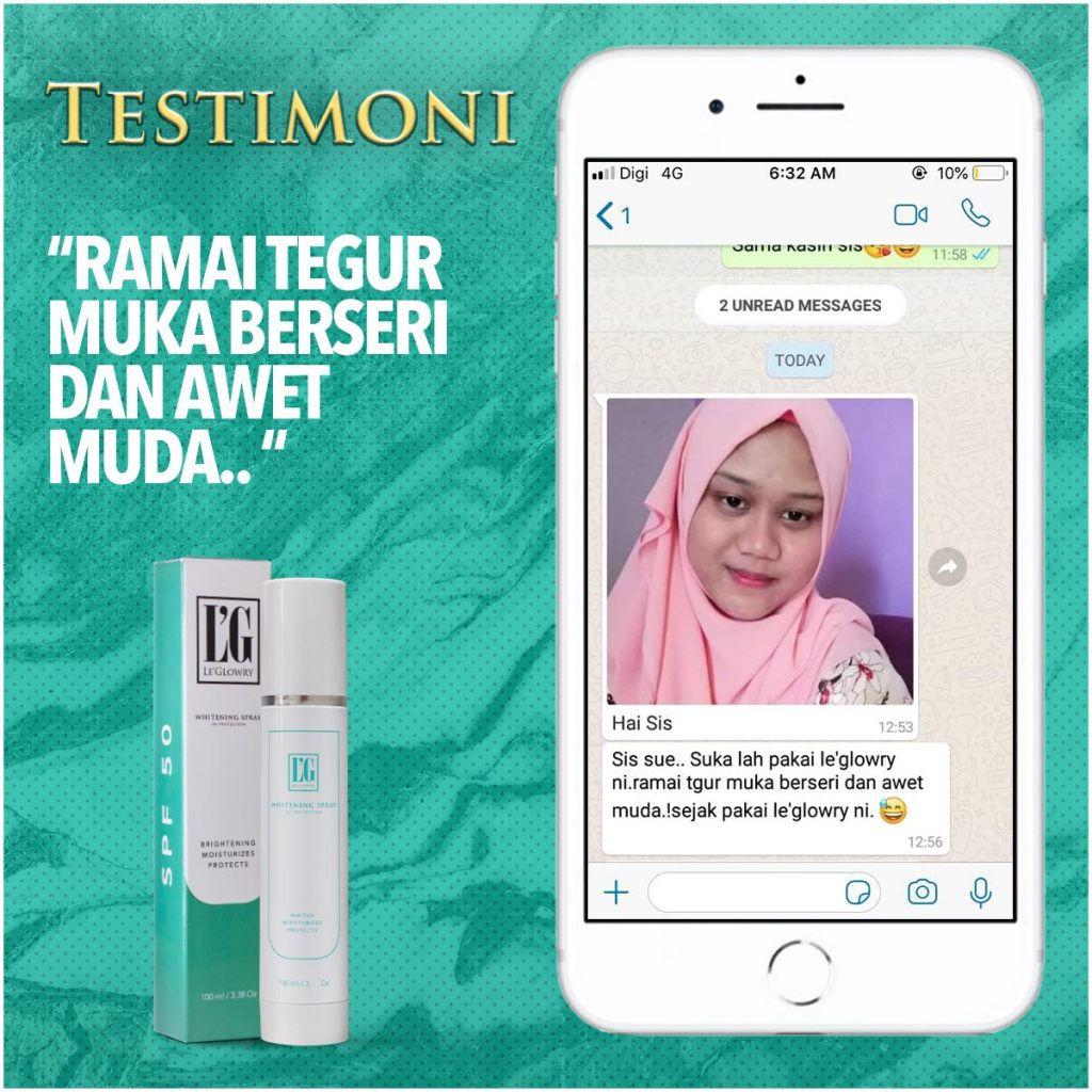 Testimoni leglowry whitening spray putihkan kulit
