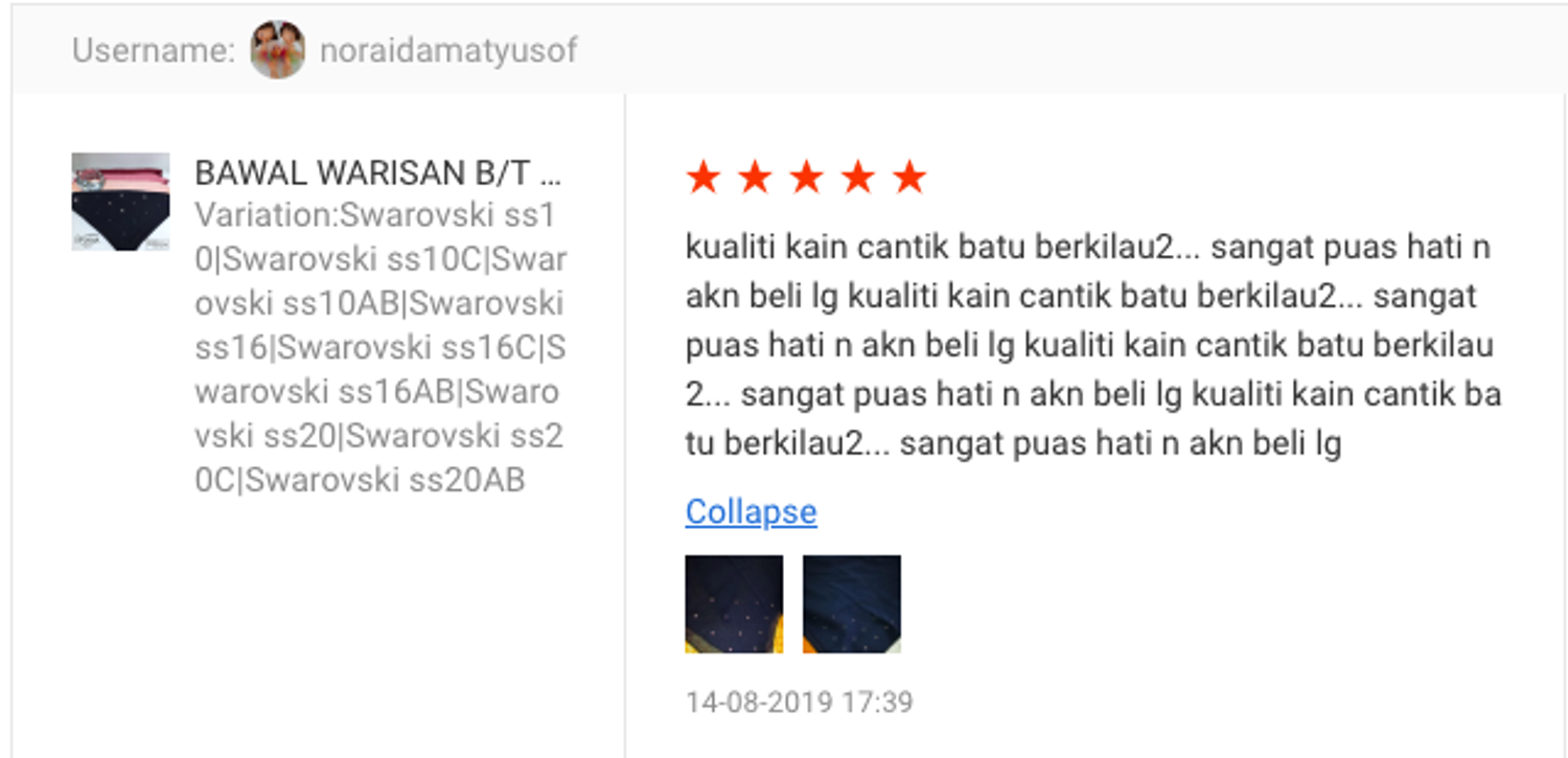 Dirs - Hijabers' Shopping Paradise - Customer testimonial