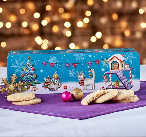 貓貓派對浮雕鐵盒餅乾