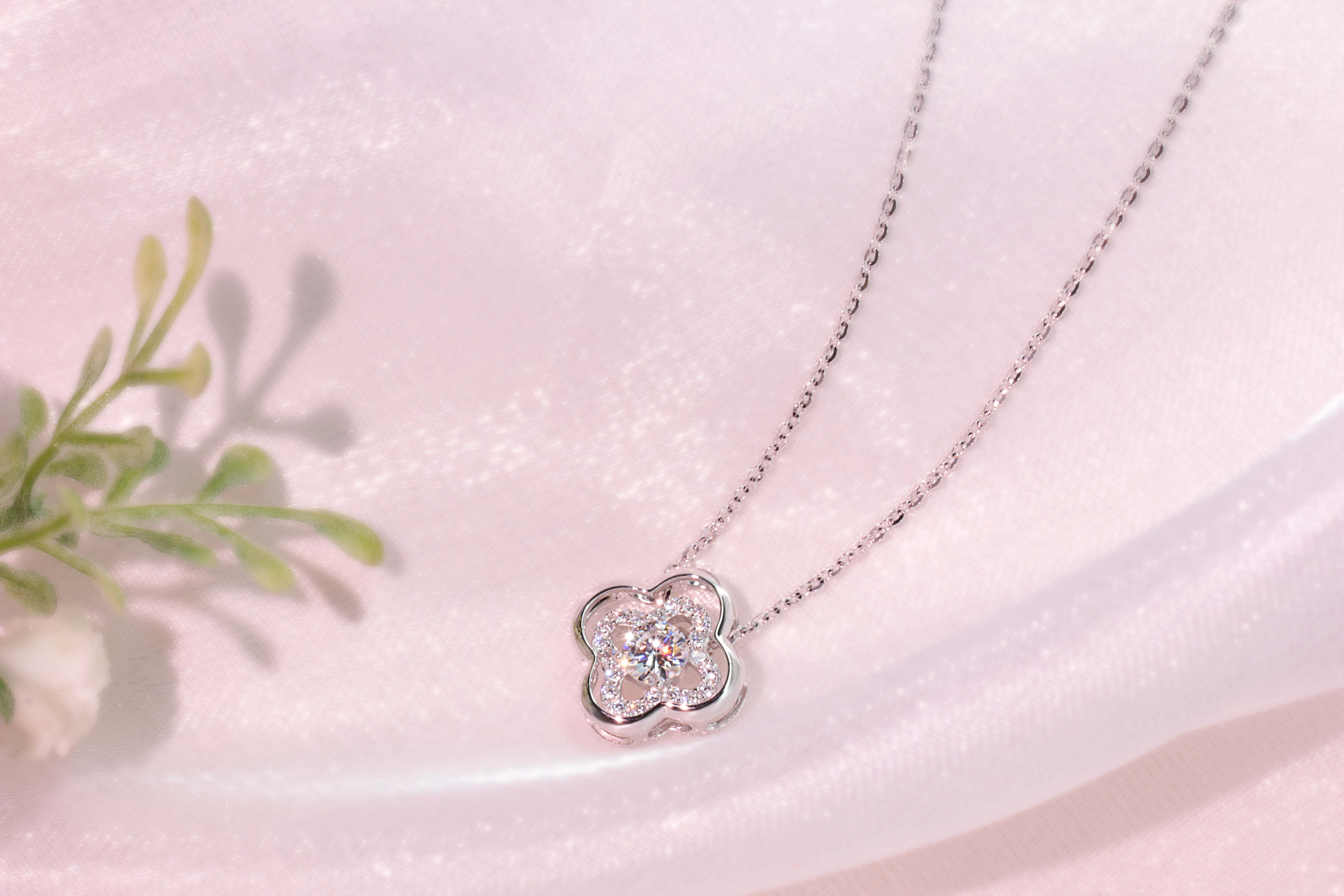 莫桑鑽925銀項鍊新品