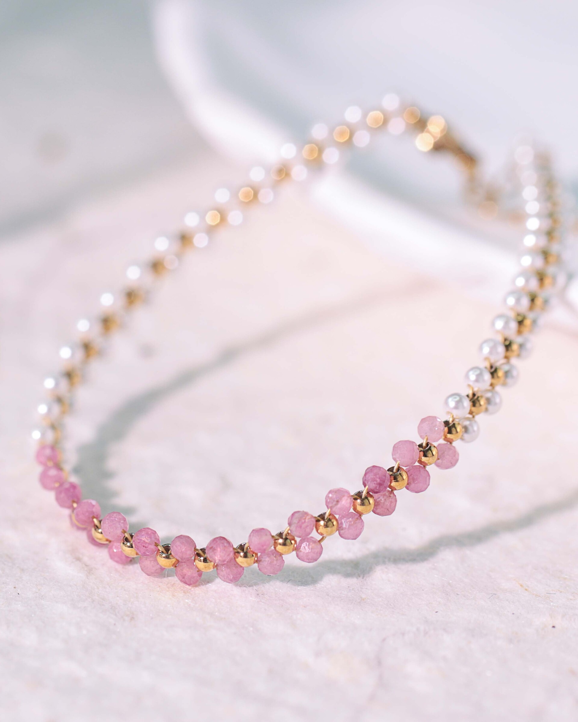 center-gemstone-pearl-stainless-steel-bracelet-B2288-2mm-Tourmaline-04