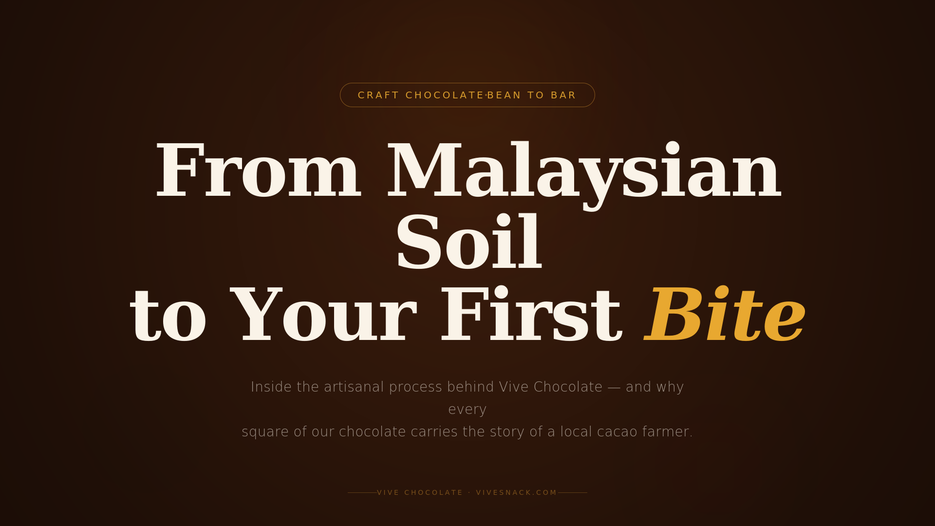 From Bean to Bar: How Vive Chocolate Crafts Malaysia's Finest Artisanal Chocolate